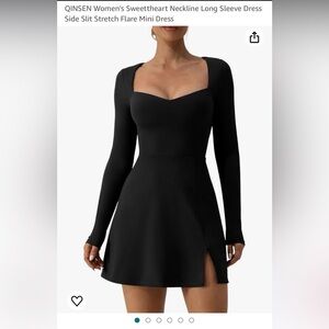 🚨‼️DONATING SOON‼️🚨 BLACK MINI DRESS SWEETHEART DRESS LONG SLEEVE SIZE SMALL